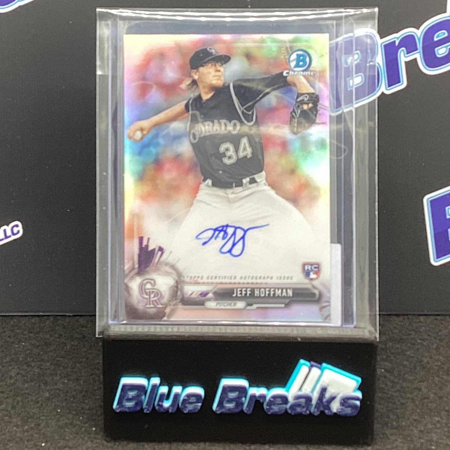 2017 Bowman Chrome Refractor Jeff Hoffman auto 050/499 #BCAR-JH Rockies