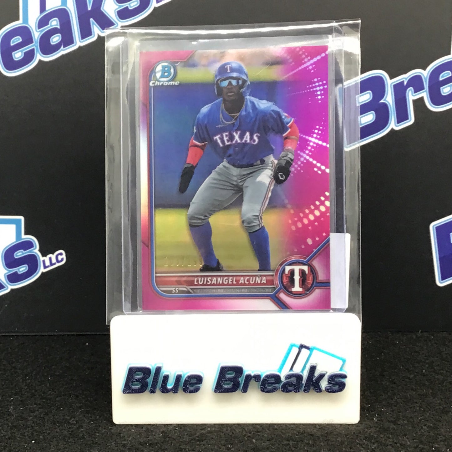 2022 Bowman Chrome Fuchsia Refractor Luisangel Acuna 103/199 #BCP-72 Rangers