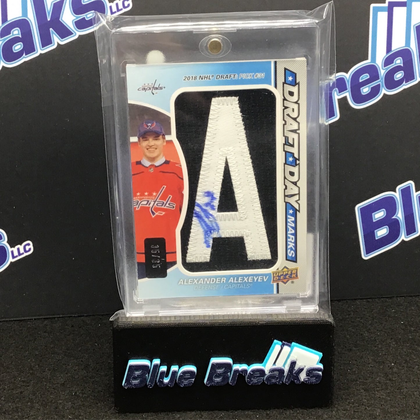 2020-21 SP Game Used Draft Day Marks Alexnader Alexeyev auto 35/35 RC #DDM-AA Capitals