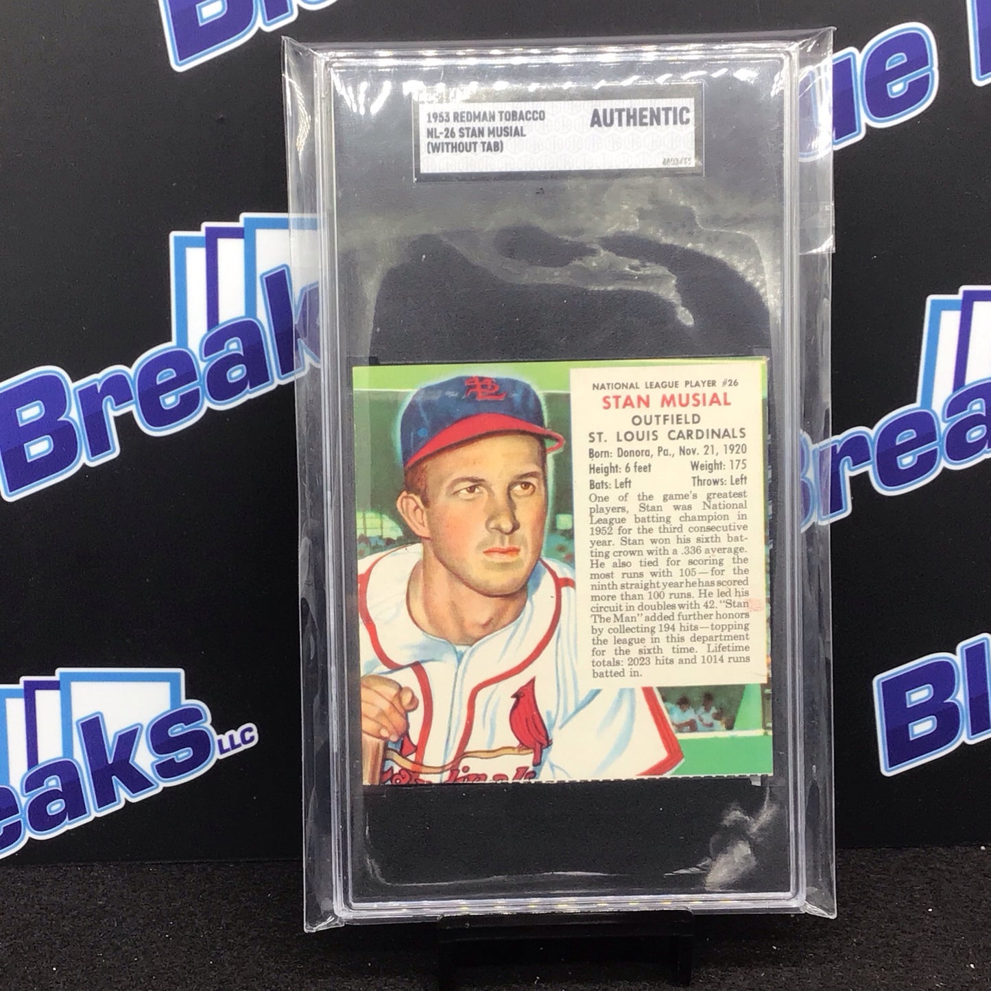 1953 Redman Tabacco Stan Musial (without tab) #NL-26 SGC Authentic