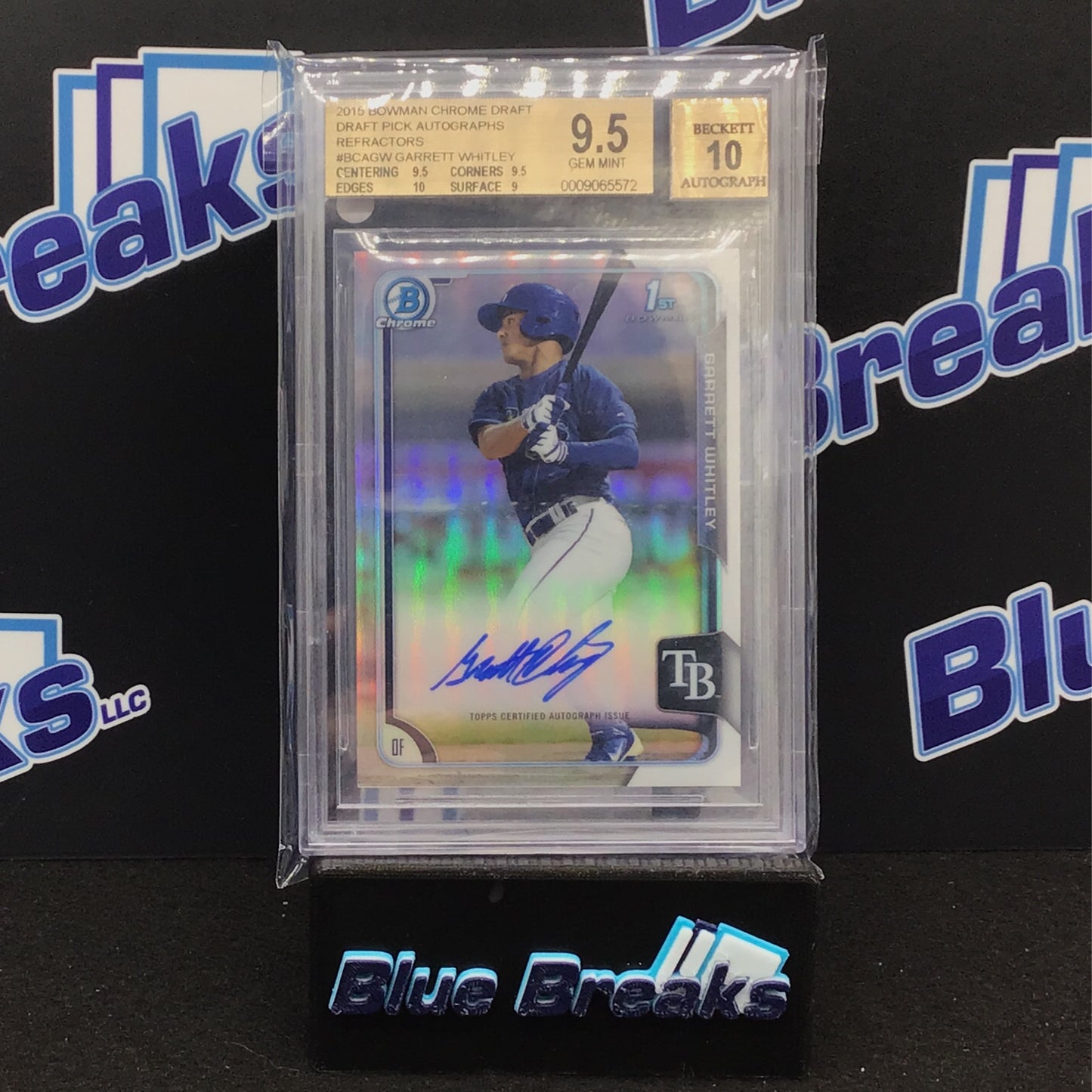 2015 Bowman Chrome Draft - Garrett Whitley - Draft Pick Autographs - Tampa Bay Rays
