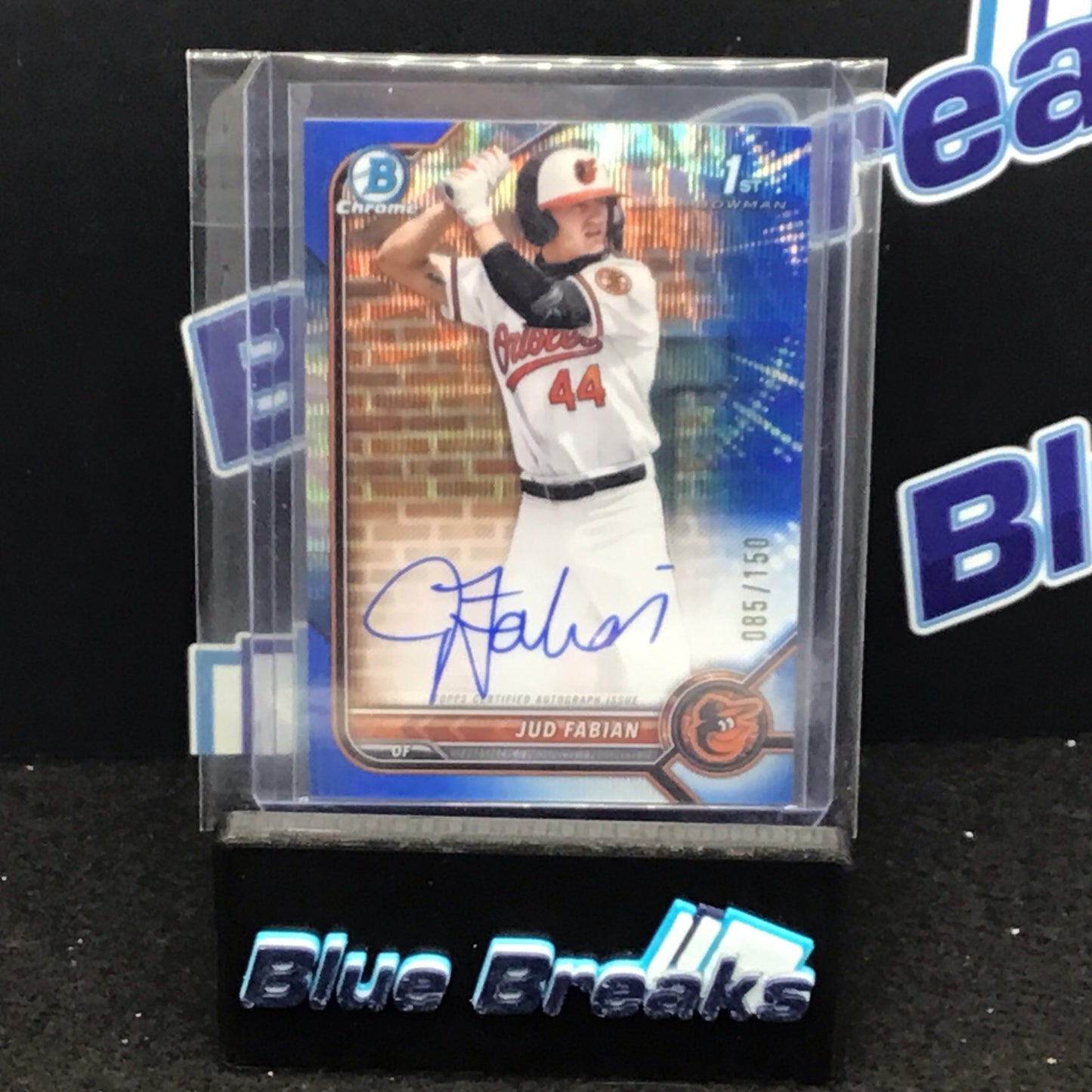 2022 Bowman Chrome 1st Bowman blue wave Jud Fabian 085/150 #BDC-114 Orioles