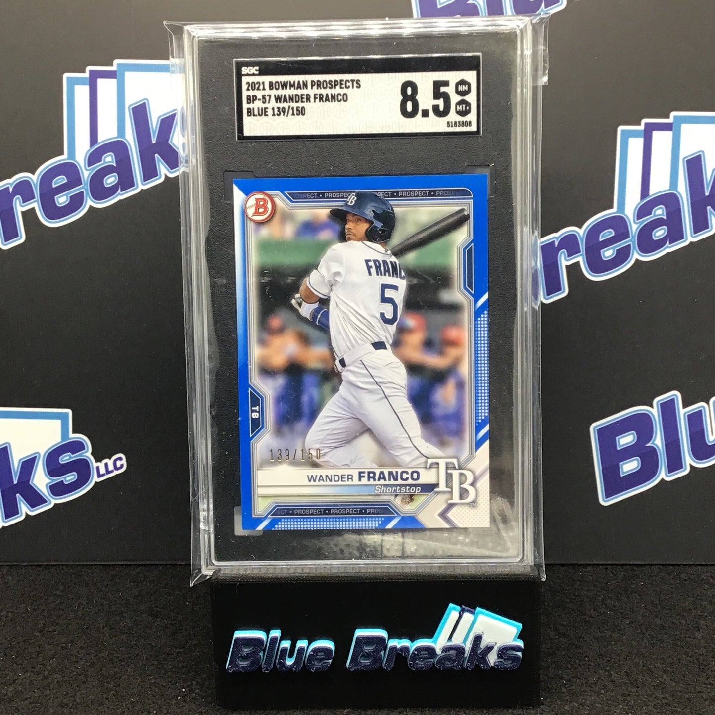 2021 Bowman Prospects Blue Wander Franco 139/150 #BP-57 SGC 8.5 Rays