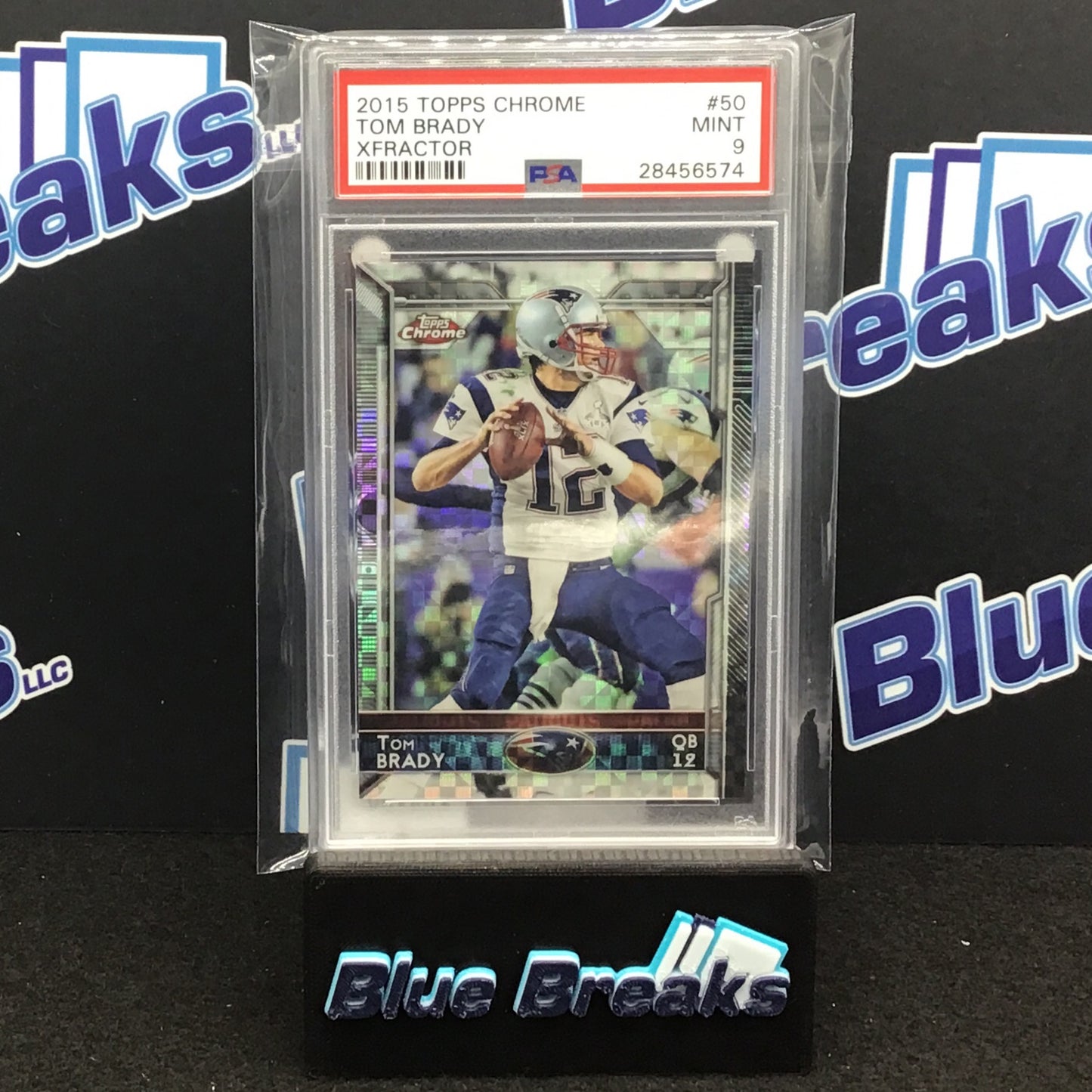 2015 Topps Chrome Xfractor Tom Brady PSA 9 Patriots