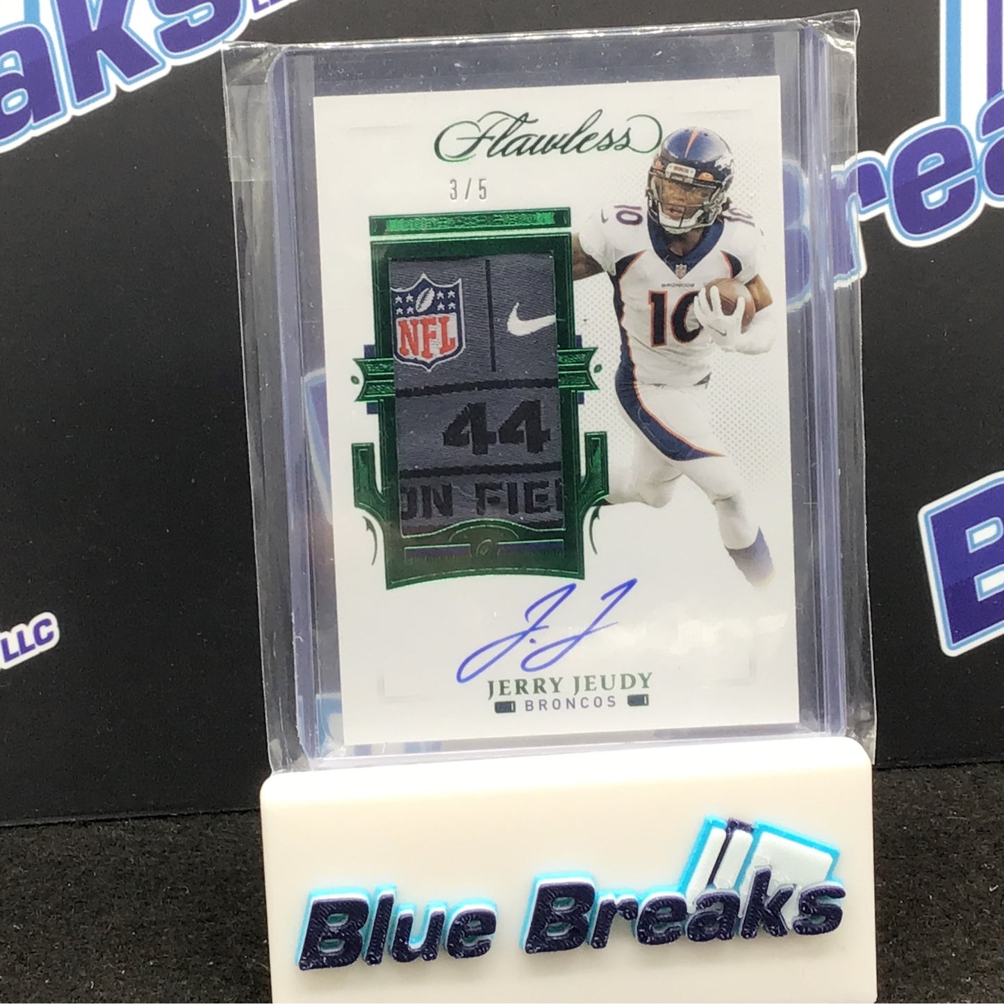 2021 Panini Flawless - Jerry Jeudy - Green - Tag - 3/5 - Denver Broncos