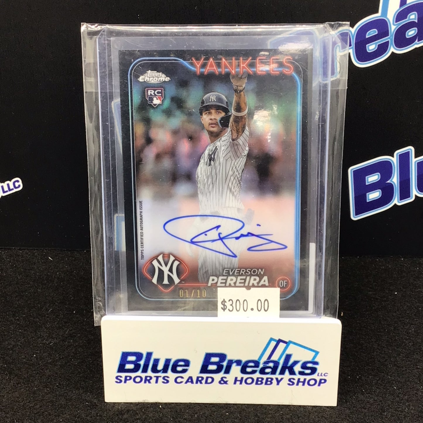 2024 Topps Chrome black refractor Everson Pereira auto 01/10 #RA-EP Yankees