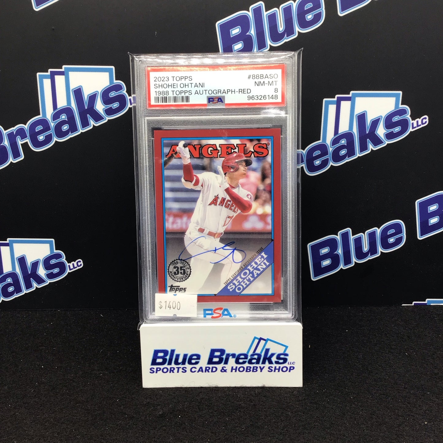 2023 Topps 1988 Topps red Shohei Othani auto 20/25 #88BA-SO PSA 8 Angels