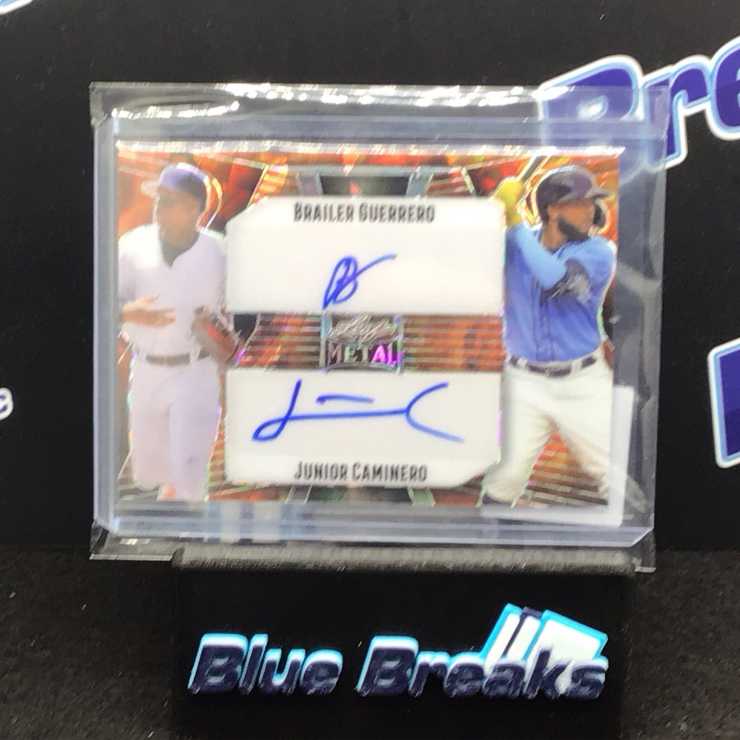 2023 Leaf Metal Cracked Ice Dual Auto Junior Caminero Brailer Guerrero 1/6 #DA-5 - Tampa Bay Rays