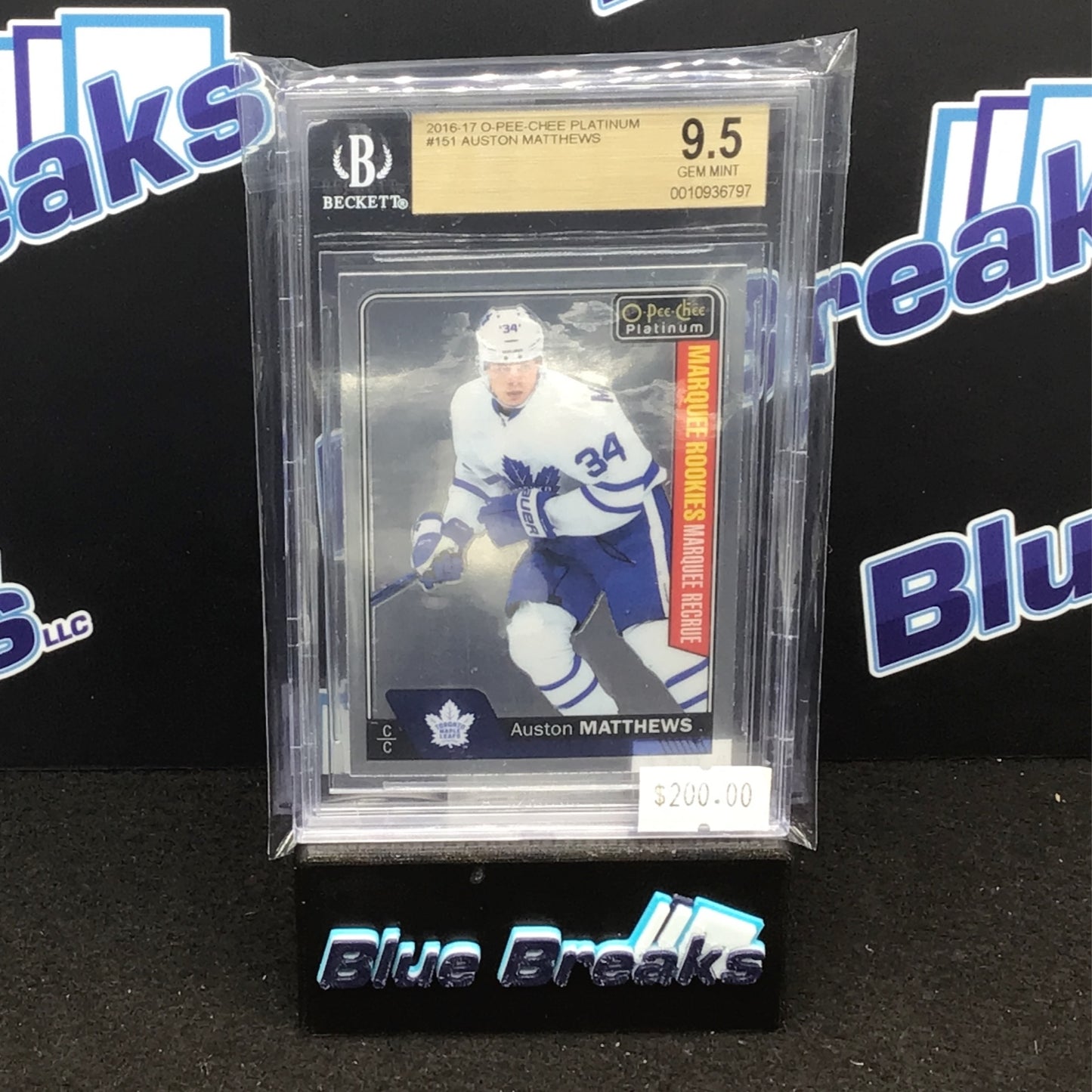 2016-17 O-Pee-Chee Platinum Auston Matthews #151 BGS 9.5 Maple Leafs
