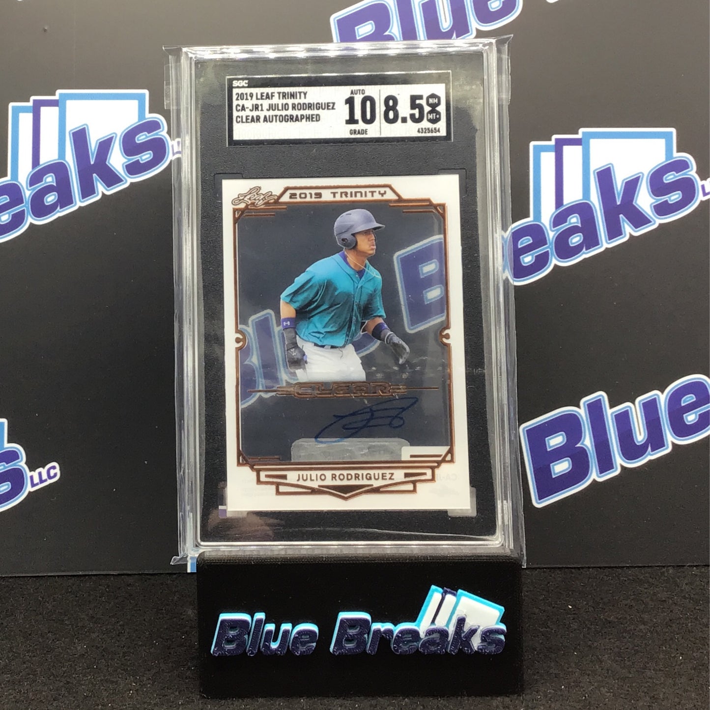 2019 Leaf Trinity Clear Autographed Julio Rodriguez #CA-JR1 SGC 8.5 Mariners