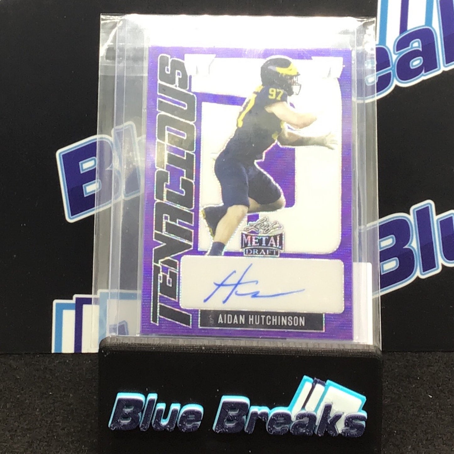 2022 Leaf Metal Draft Purple Tenacious D Aidan Hutchinson 9/20 #TD-AH1 Lions