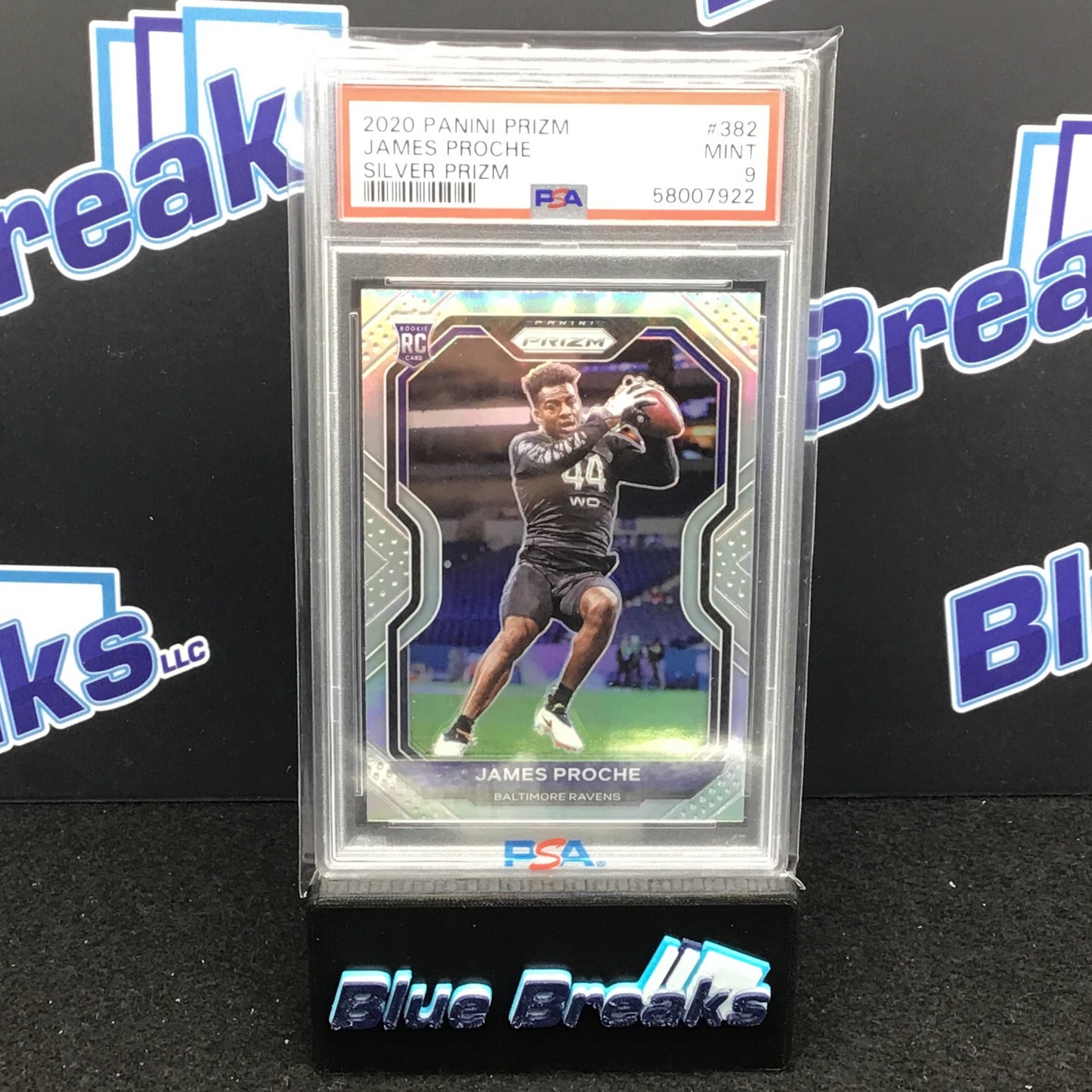 2020 Panini Prizm - James Proche - Silver - 382 - PSA 9 - Baltimore Ravens