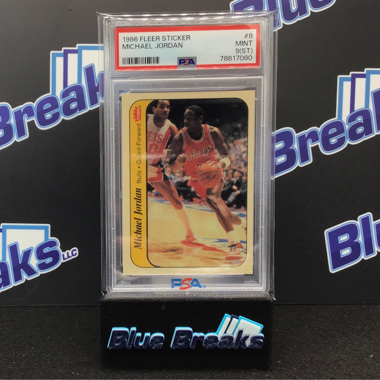 1986 Fleer - Michael Jordan - Sticker - Chicago Bulls - PSA 9