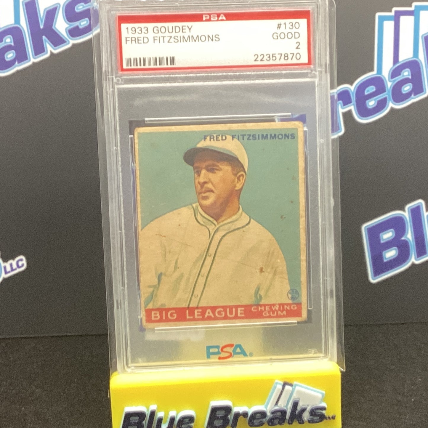 1933 Goudey - Fred Fitzsimmons PSA 2