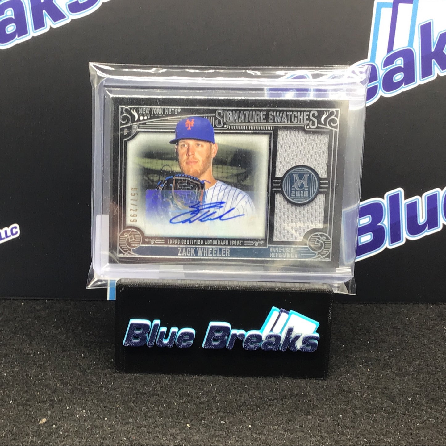 2016 Topps Museum Collection Signature Swatches Zack Wheeler 057/299 #SSD-ZW Mets