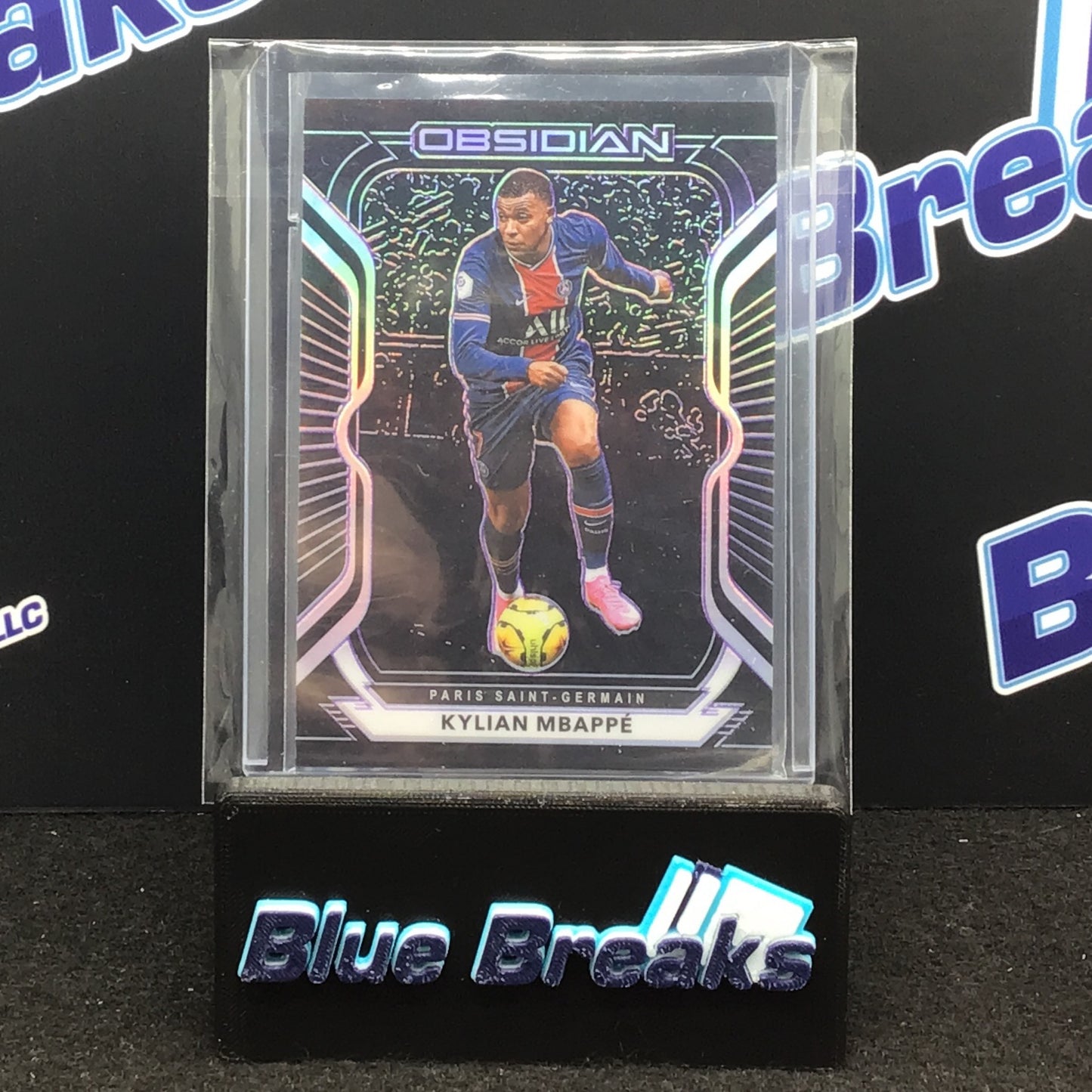 2020-21 Panini Obsidian Electric Etch Purple Kylian Mbappe 30/75 #79 Paris Saint-Germain