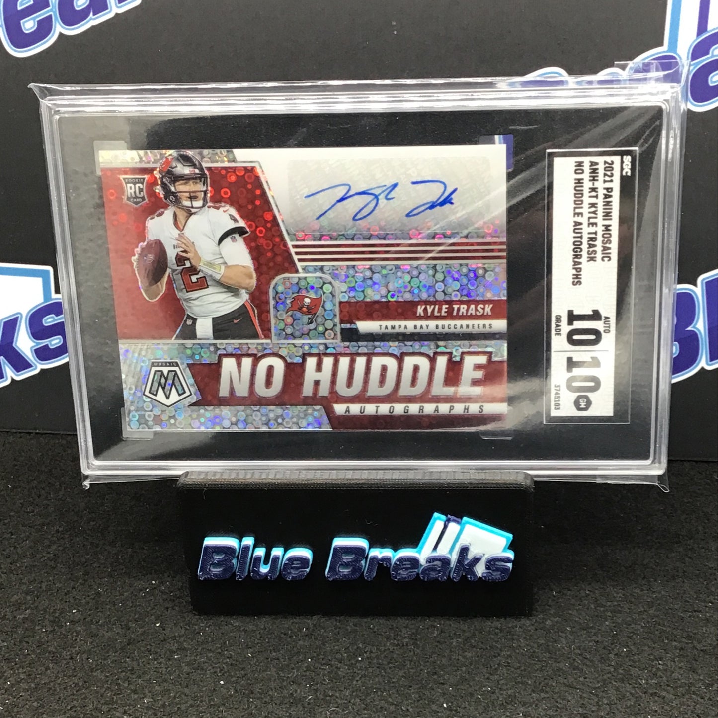 2021 Panini Mosaic Disco No Huddle Autographs Kyle Trask RC #ANH-KT SGC 10/10 Buccaneers