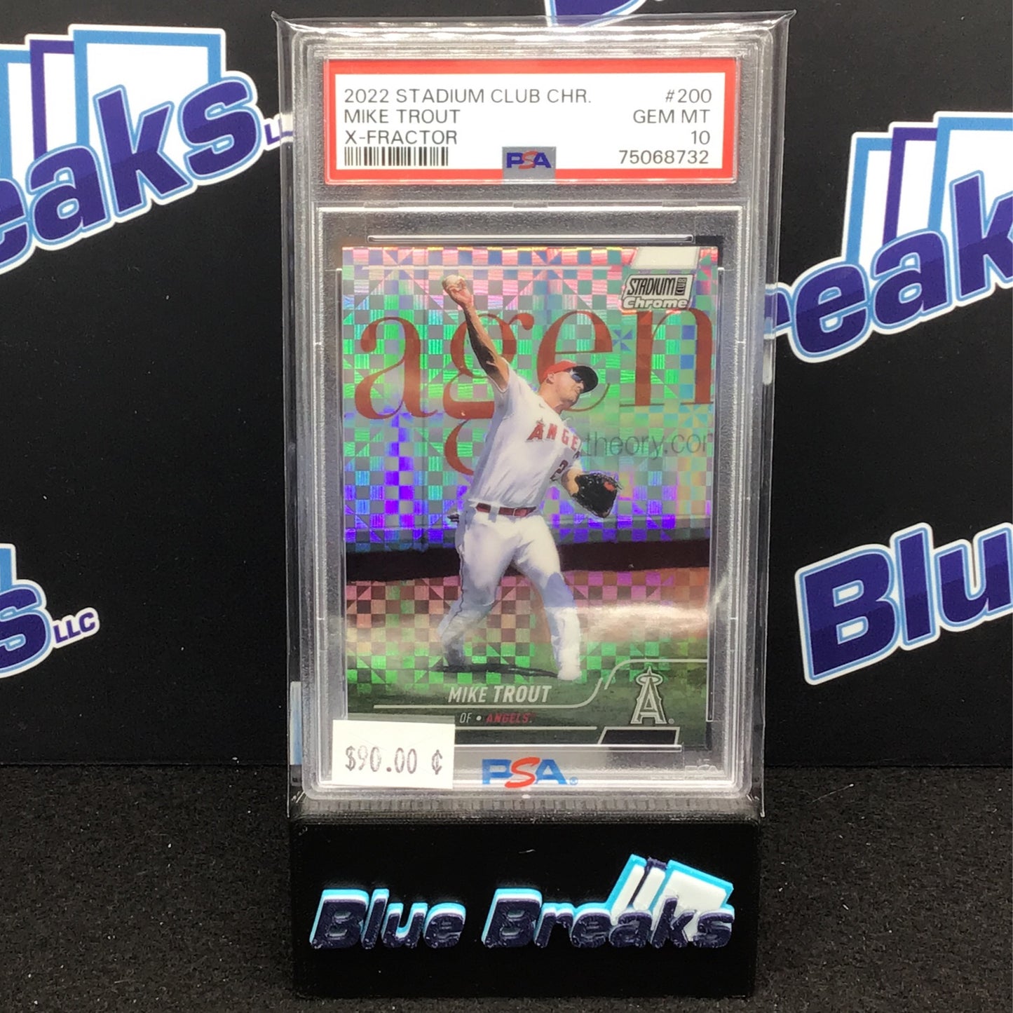 2022 Stadium Club Chrome X-Fractor Mike Trout #200 PSA 10 Angels
