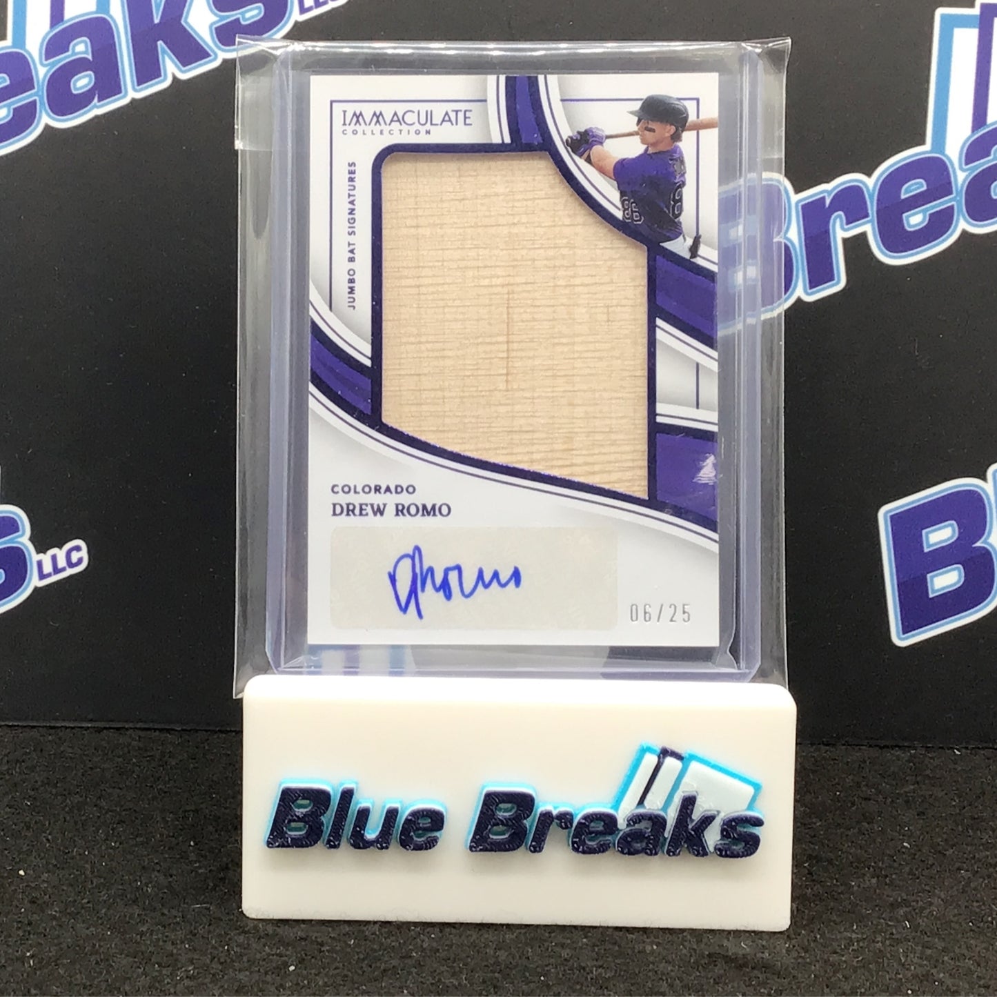 2023 Panini - Immaculate - Drew Romo - Jumbo Bat Signatures - Colorado Rockies - 6/25 - JBS-DRE
