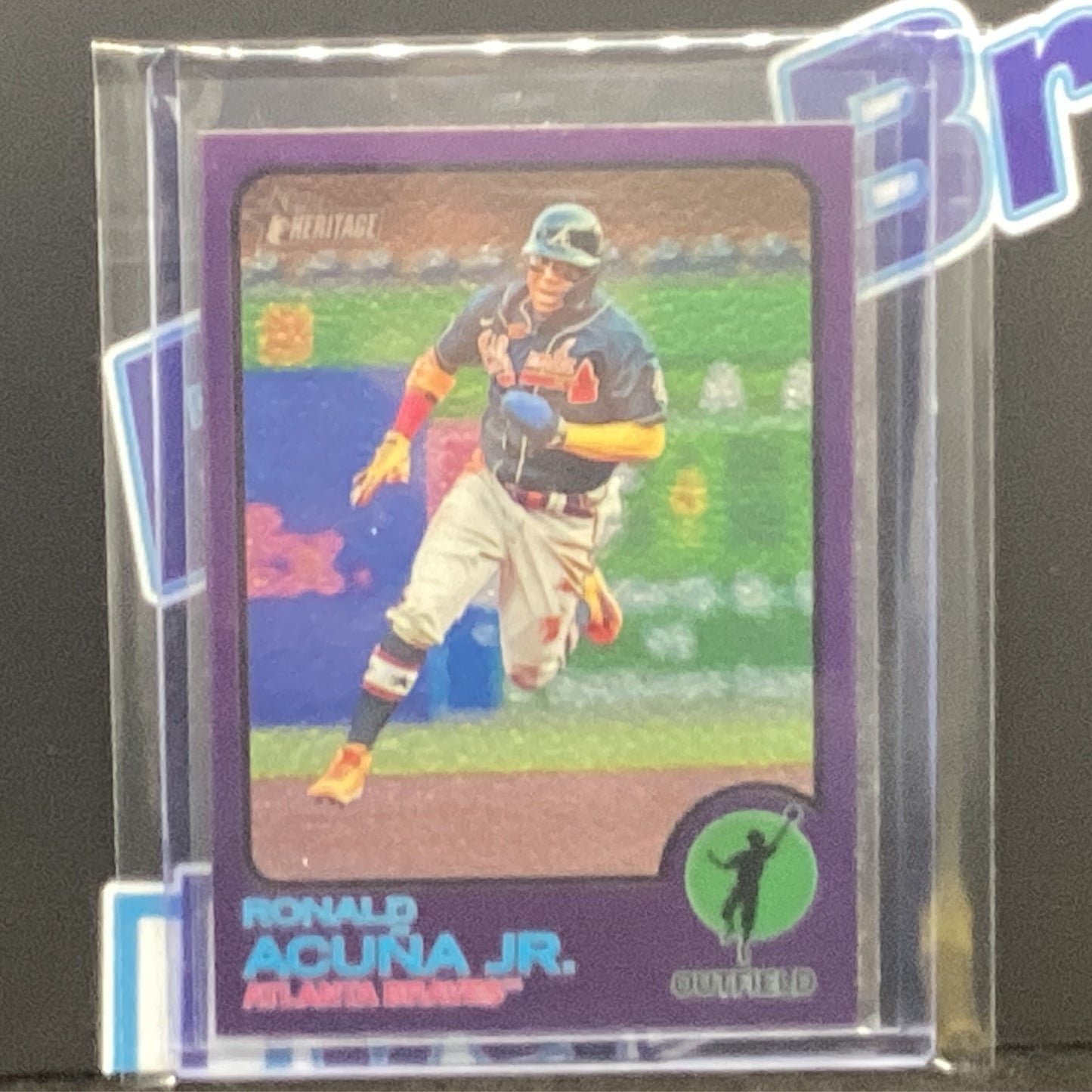 2022 Topps Heritage Purple Refractor Ronald Acuna Jr 223