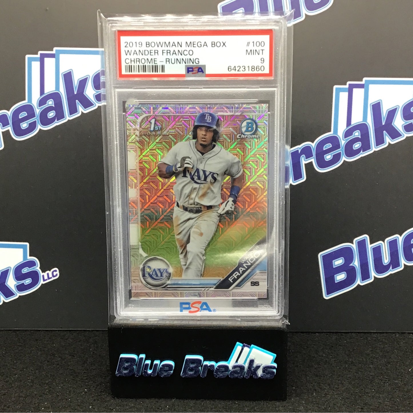 2019 Bowman Mega Box Chrome 1st Bowman Running Wander Franco #100 PSA 9 Rays