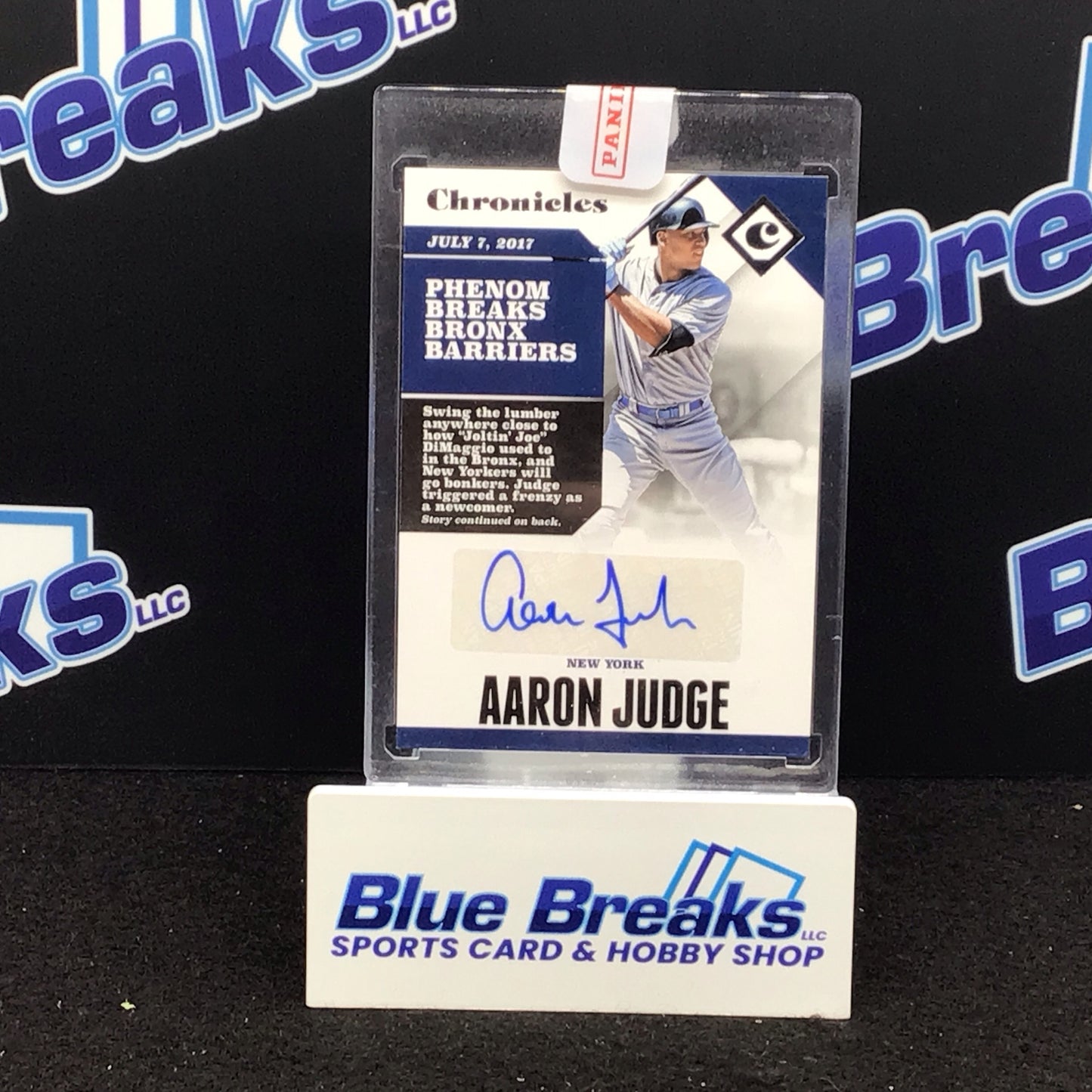 2017 Panini Chronicles Phenom Breaks Bronx Barriers Aaron Judge auto #CA-AJ Yankees