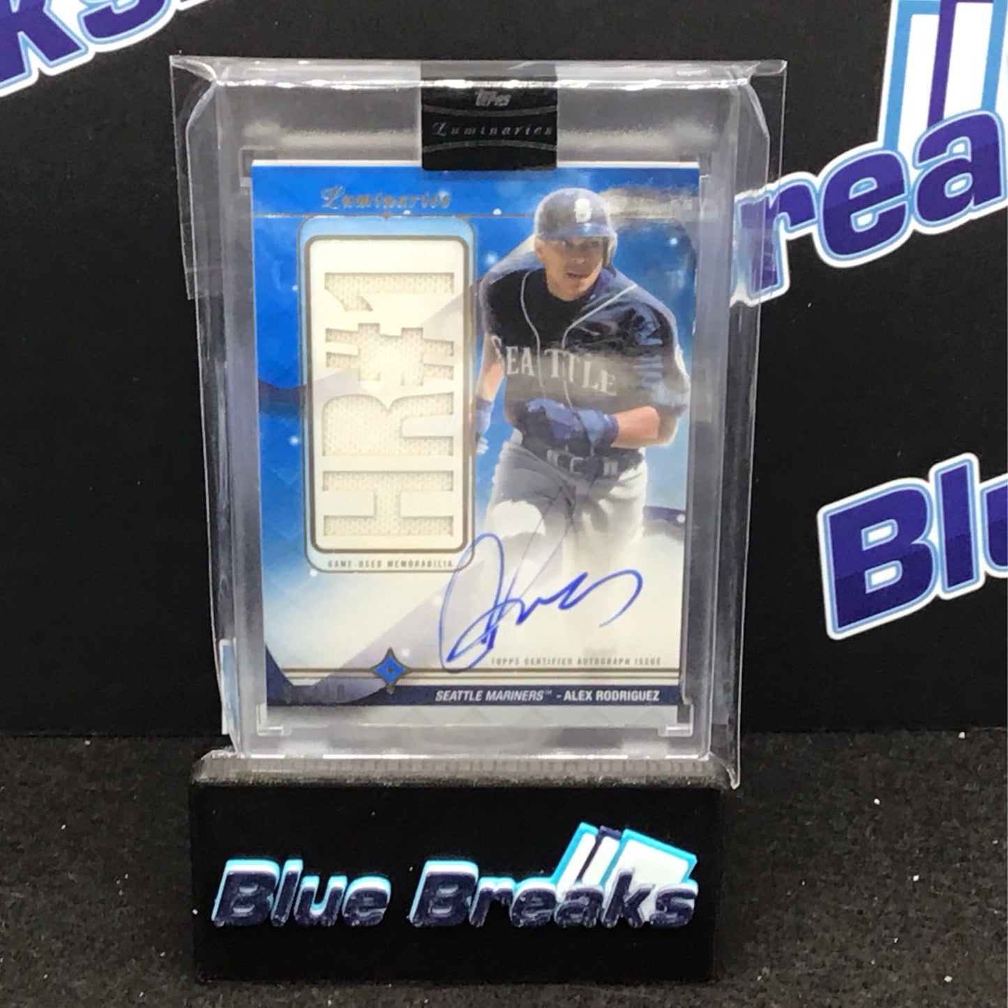 2023 Topps Luminaries blue Home Run Kings autgraph relic Alex Rodriguez 09/10 #HRKAR-AR01 Mariners