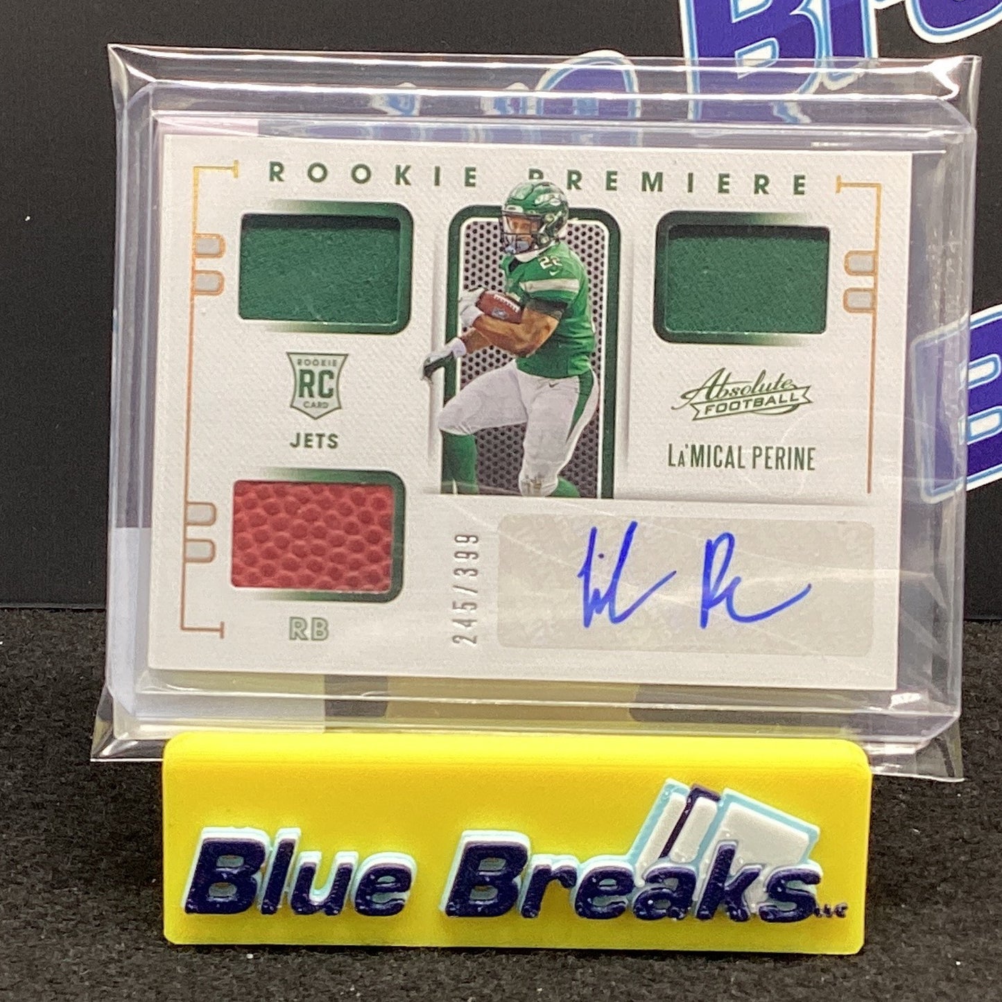 2020 Panini Absolute - La'Mical Perine triple relic auto 245/399 #237 Jets