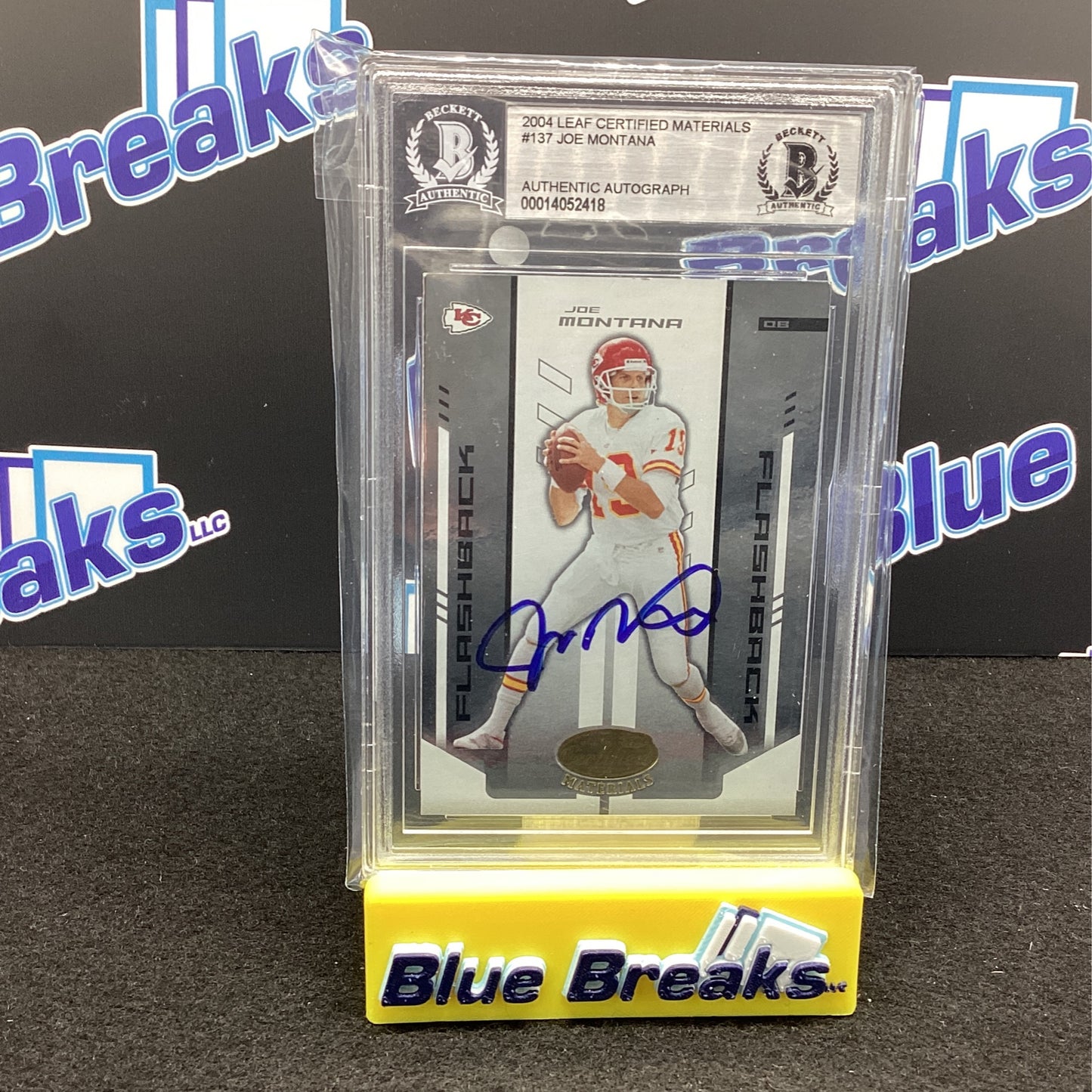 2004 Leaf Certified Materials - Joe Montana - Beckett Authentic