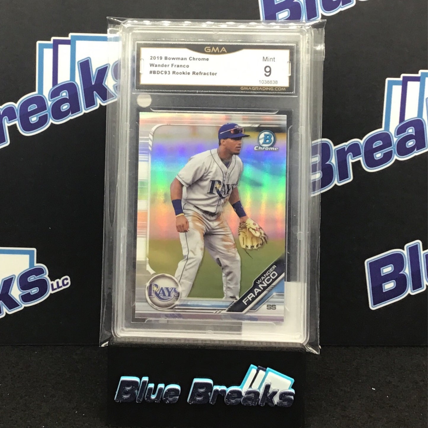 2019 Bowman Chrome Rookie Refractor Wander Franco #BDC-93 GMA 9 Rays