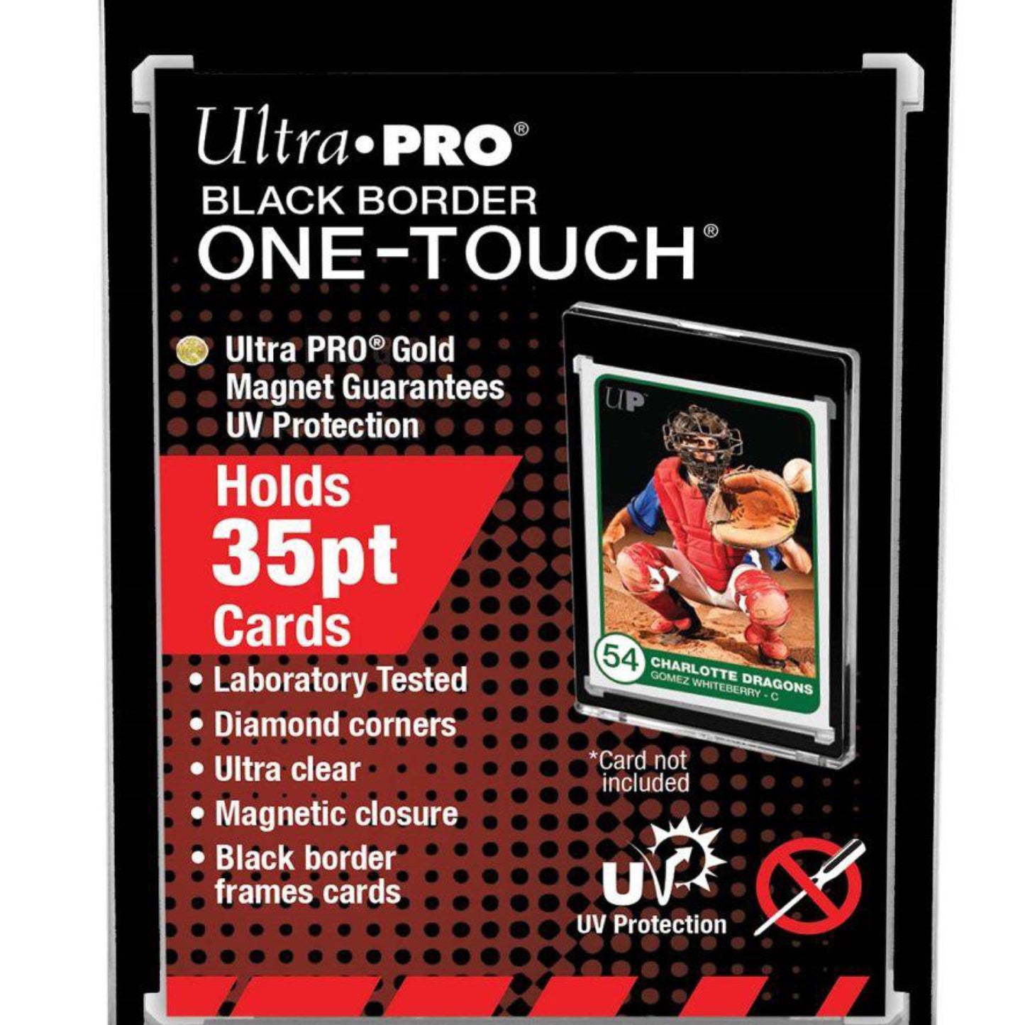 One Touch UV Card Holder with Magnet Closure Black Border