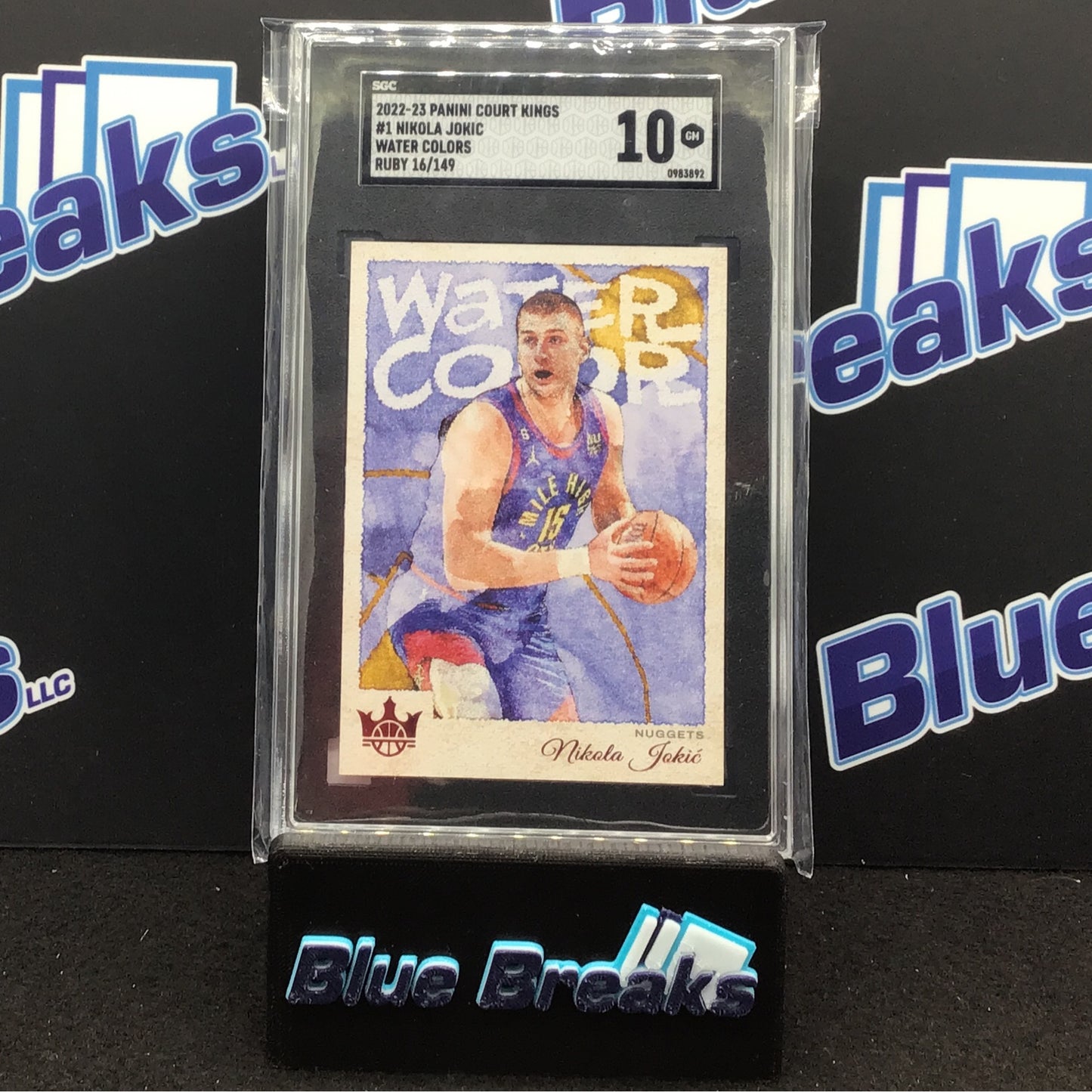2022-23 Panini Court Kings - Nikola Jokic - Water Colors - Ruby - 16/149 - Denver Nuggets - SGC 10