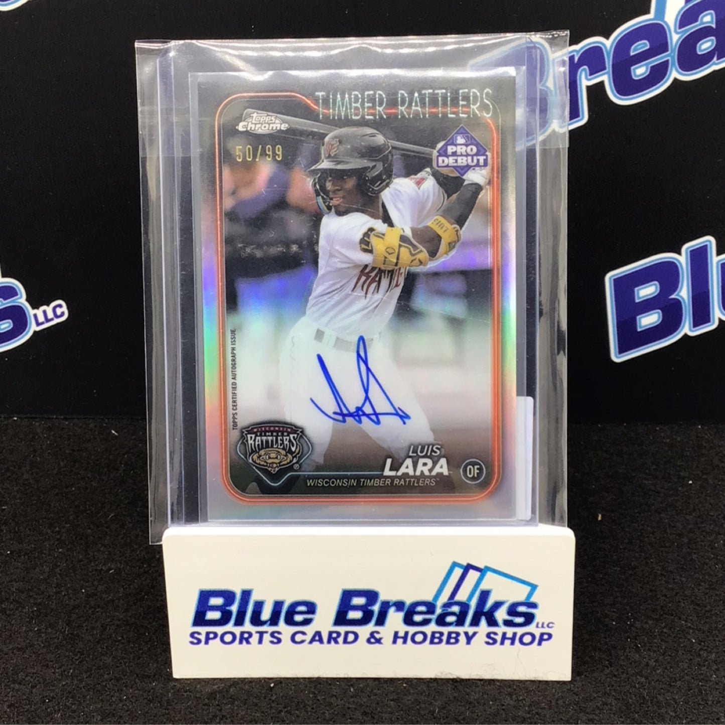 2024 Topps Chrome Pro Debut Luis Lara auto 50/99 #PDC-13 Wisconsin Timber Rattlers/ Milwaukee Brewers