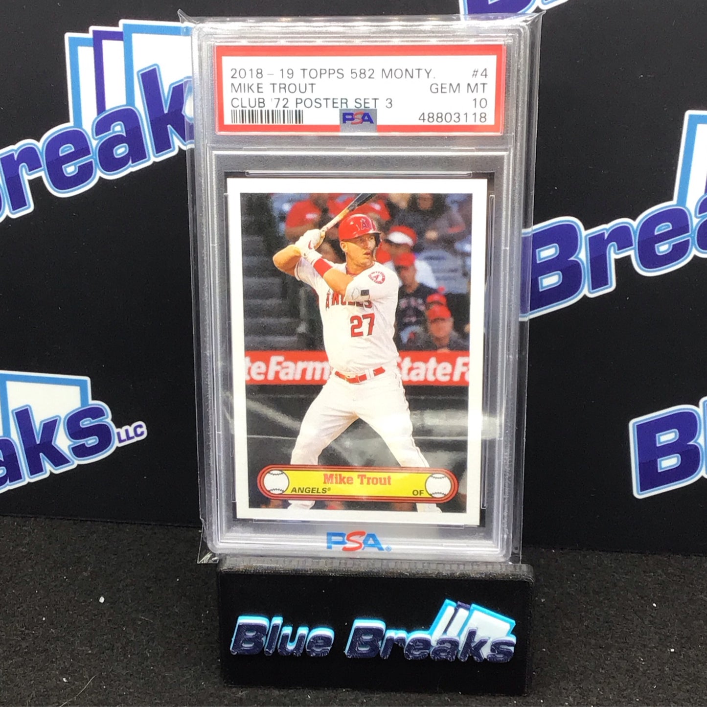 2018-19 Topps 582 Montgomery Club '72 Poster Mike Trout #4 PSA 10 Angels