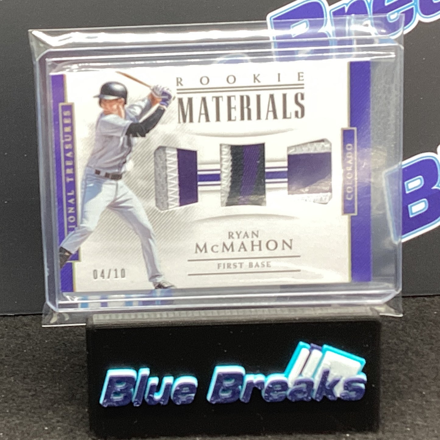 2018 Panini National Treasures Rookie Materials Ryan McMahon 04/10 #RM-RM Rockies
