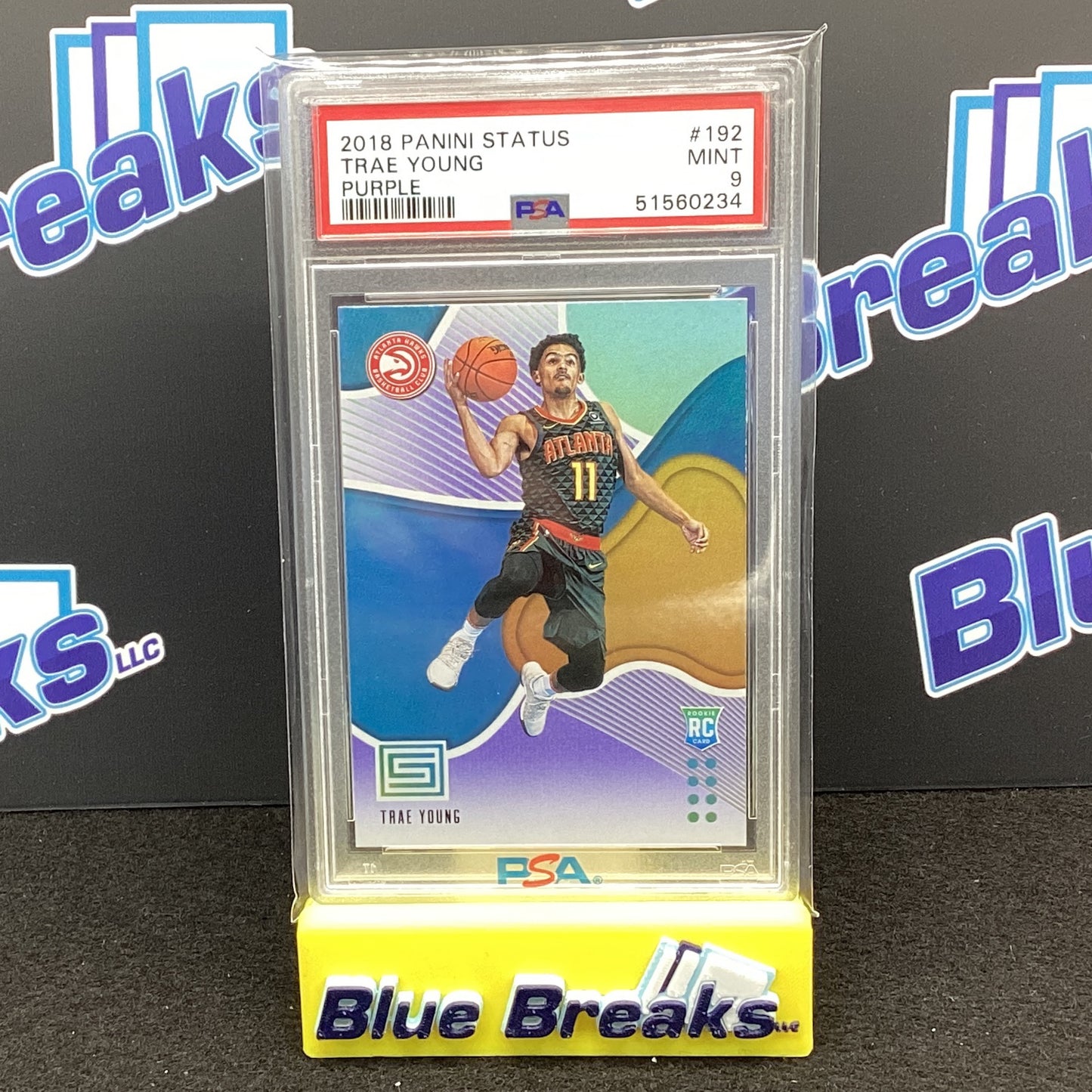 2018 Panini Status - Trae Young - RC- #192 - Purple - Atlanta Hawks - PSA 9