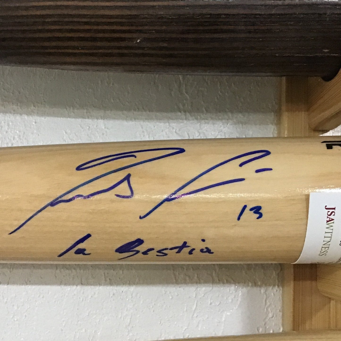 Ronald Acuna Jr autographed baseball bat with inscription JSA certificate