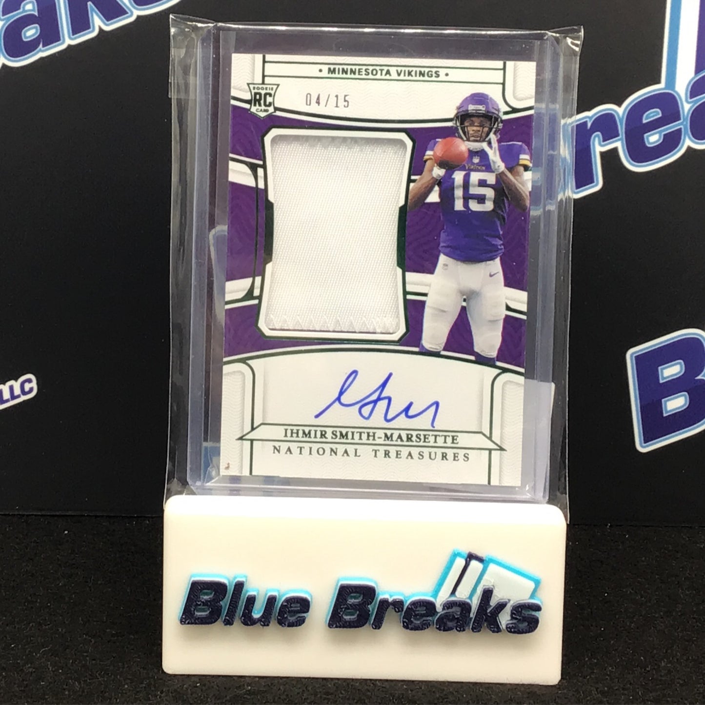 2021 Panini National Treasures Ihmir Smith-Marsette relic auto 04/15 #197 Vikings