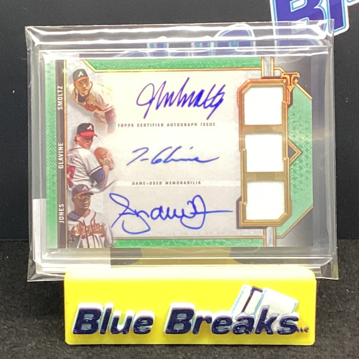 2021 Topps Triple Threads relic combo Smoltz Glavine Jones 17/18