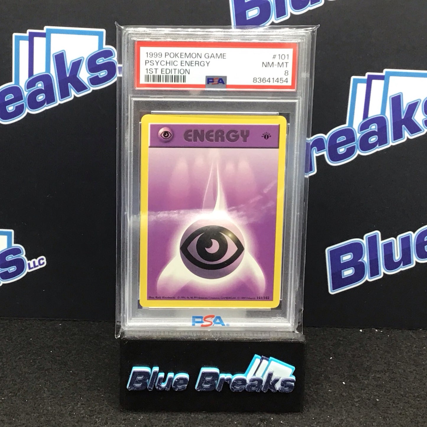 1999 Pokémon Game 1st Edition Psychic Energy #101 PSA 8