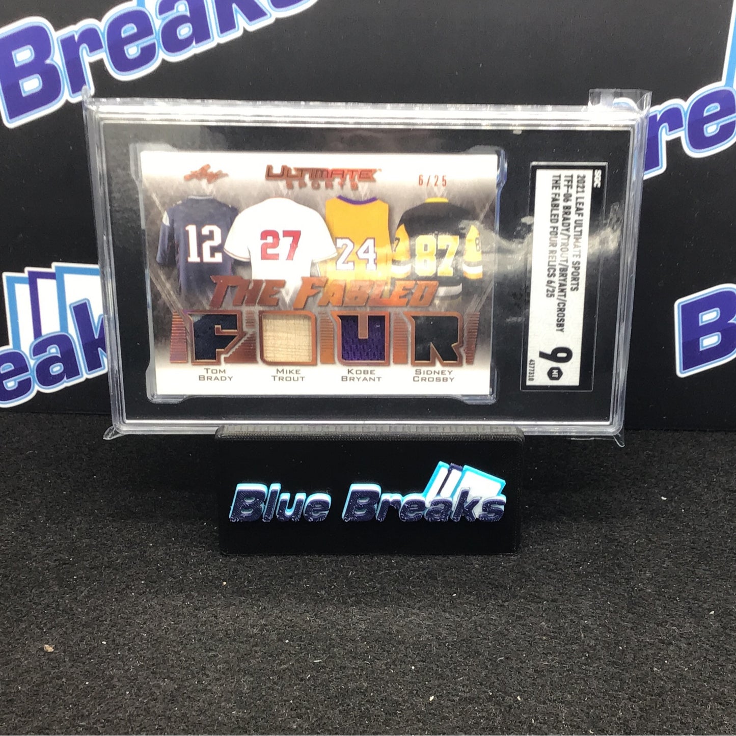 2021 Leaf - Ultimate Sports - Fabled Four - Tom Brady - Mike Trout - Kpbe Bryant - Sidney Crosby - Bucs, Patriots, Angels, Lakers, Bruins - 6/25