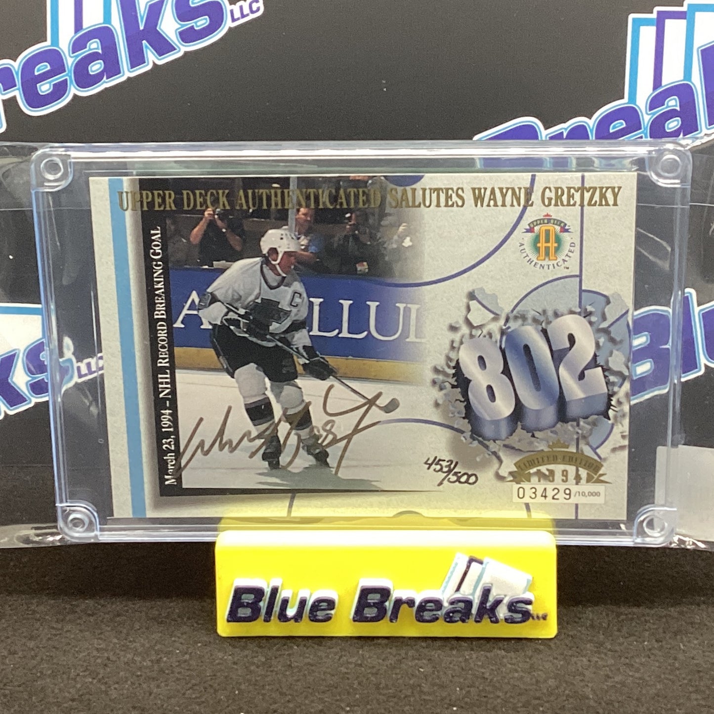 1994 Upper Deck Authenticated Salutes Wayne Gretzky 802 auto 453/500