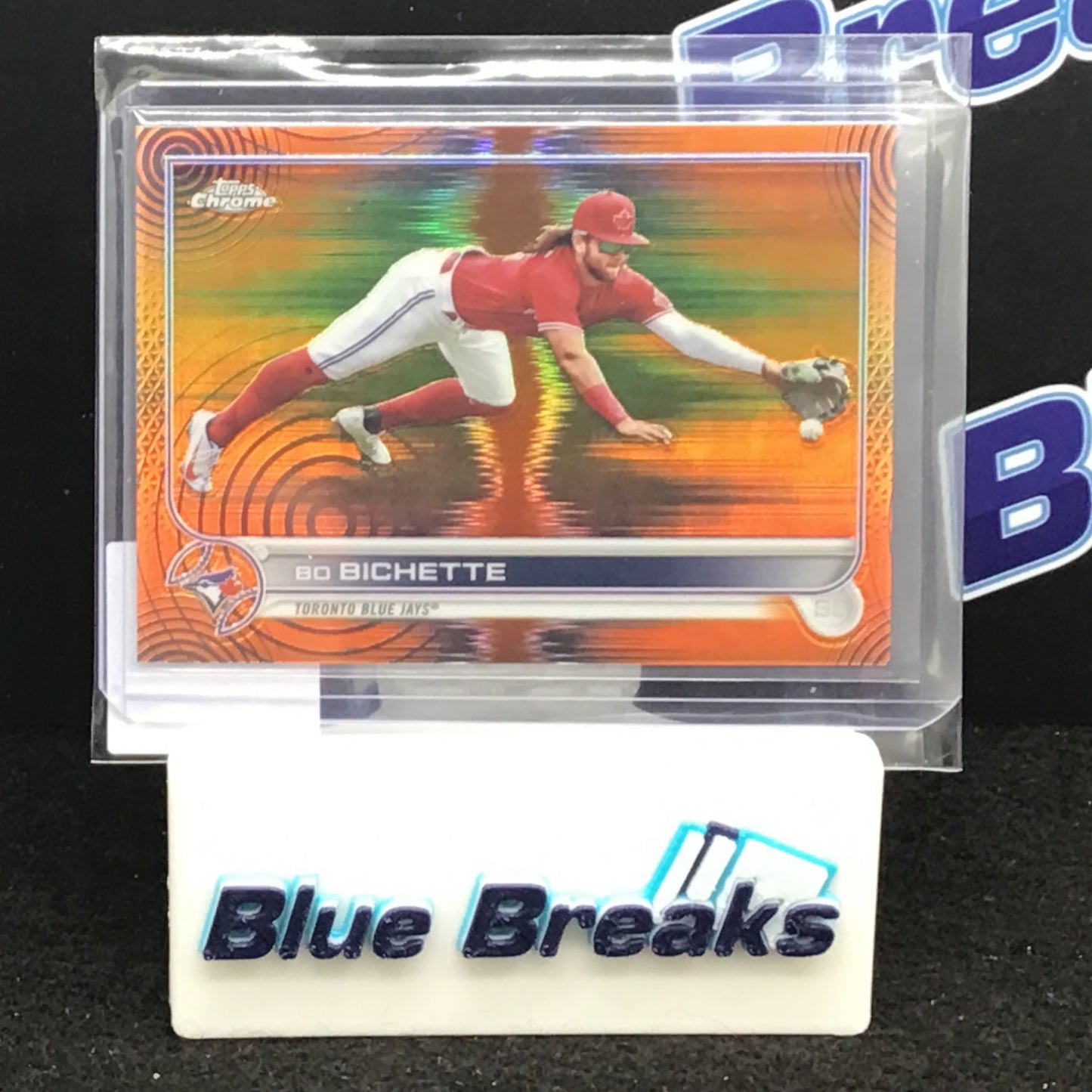 2022 Topps Chrome Orange Black Sonic Pulse Bo Bichette 03/25 #38 Blue Jays