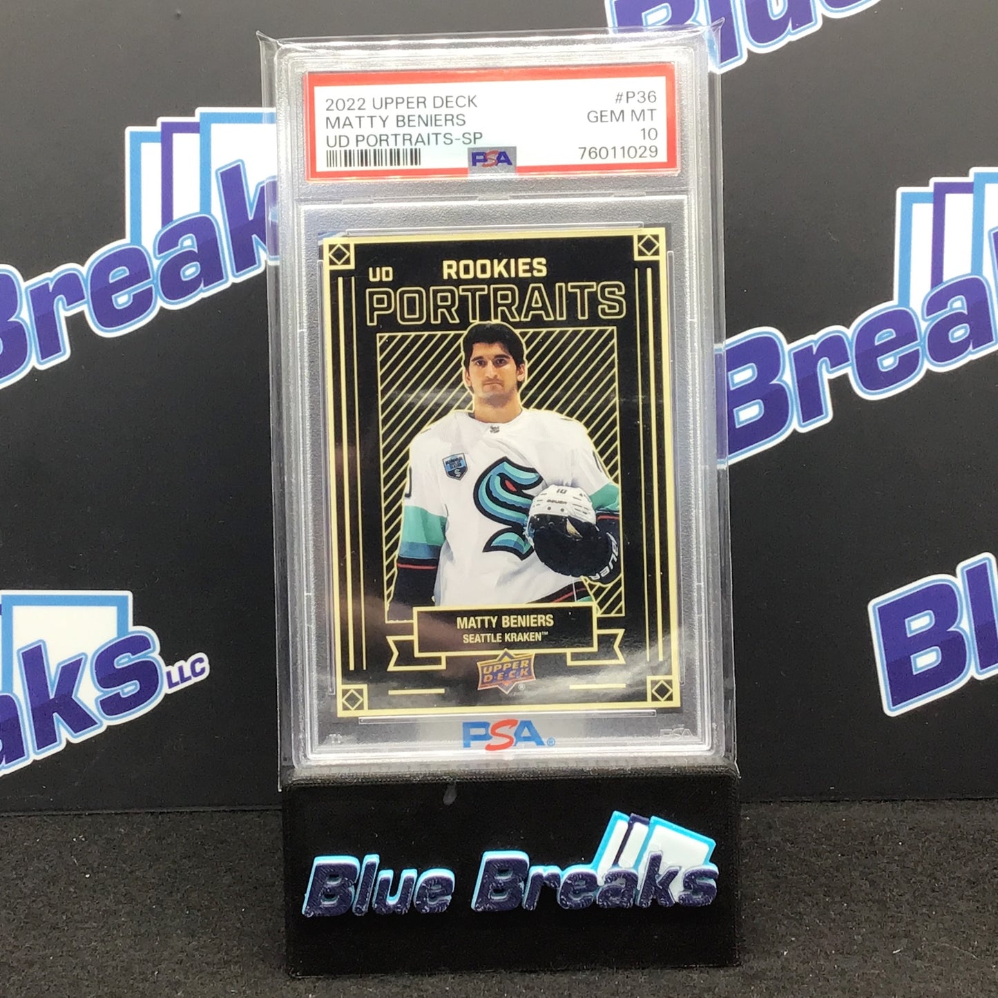 2022 Upper Deck - Matty Beniers - UD Portraits SP - #P36 - Seattle Kraken - PSA 10
