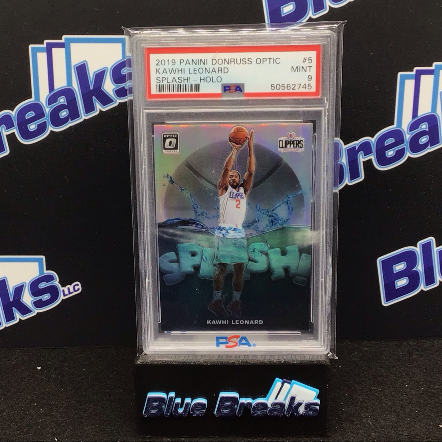 2019 Panini Donruss Optic Splash Holo Kawhi Leonard #5 PSA 9 Clippers
