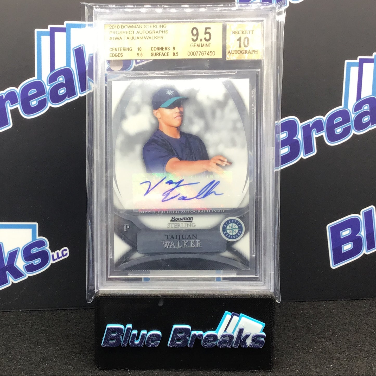 2010 Bowman Sterling - Taijuan Walker - Prospect Autographs - Seattle Mariners - BSP-TWA - BGS 9.5