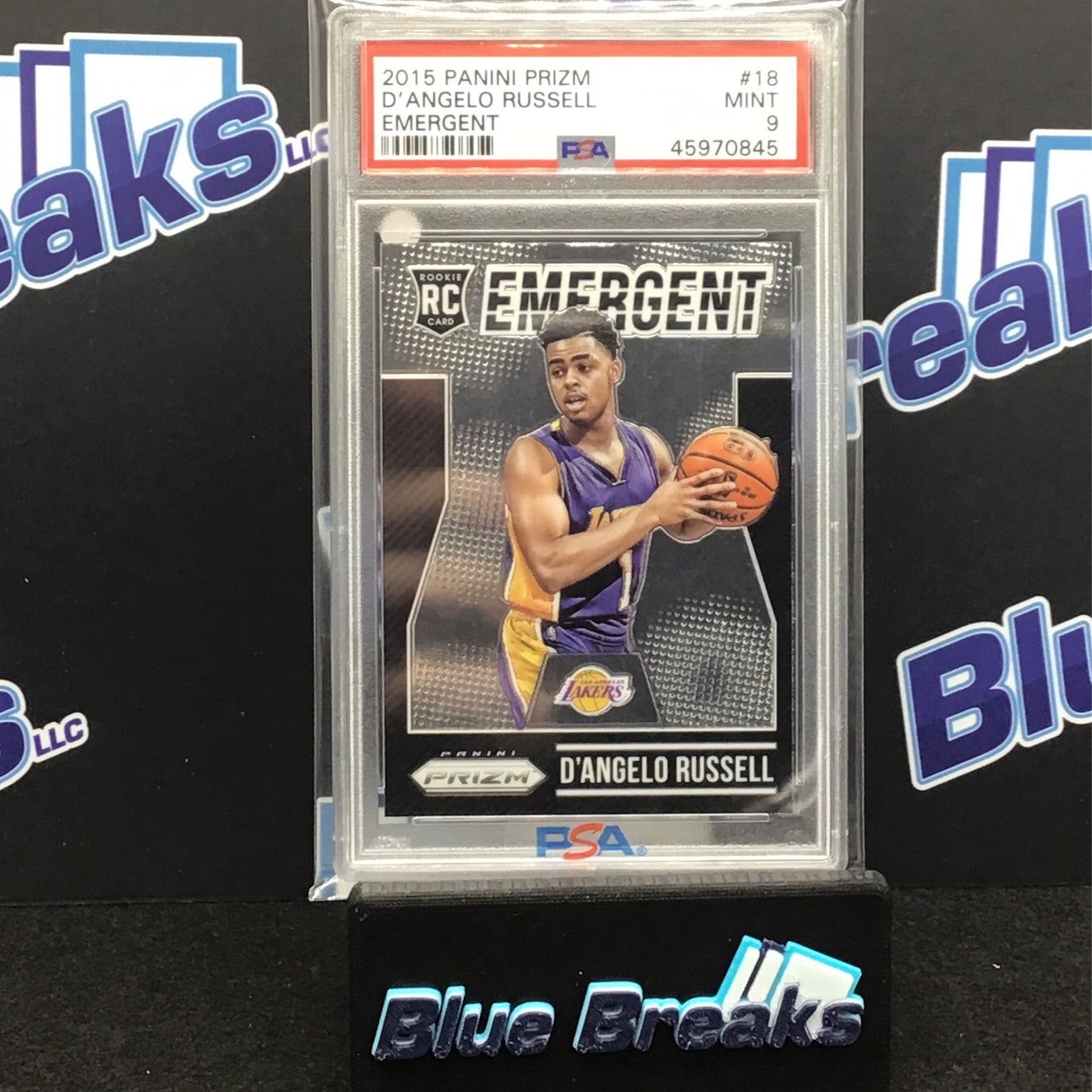 2015 Panini Prizm Emergent D'Angelo Russell #18 RC PSA 9 Lakers