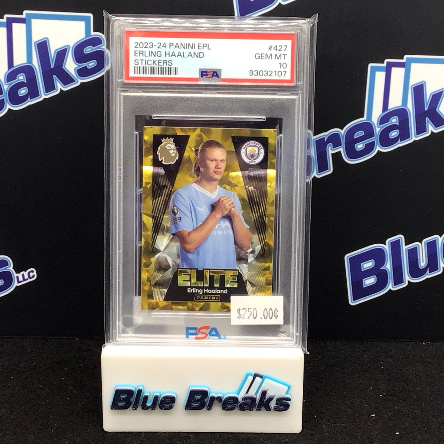 2023-24 Panini EPL Stickers Erling Haaland #427 PSA 10 Machester City