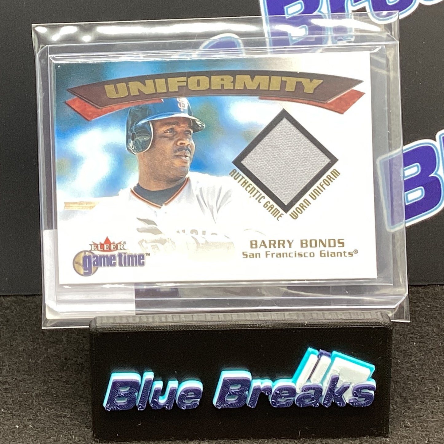 2001 Fleer Game Time Uniformity Barry Bonds Giants