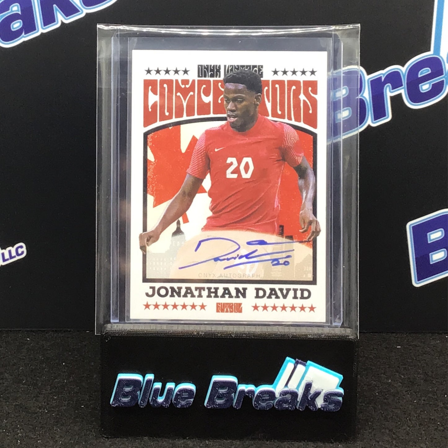2022 Onyx Authenticated - Jonathan David - Team Canada - Blue Autograph